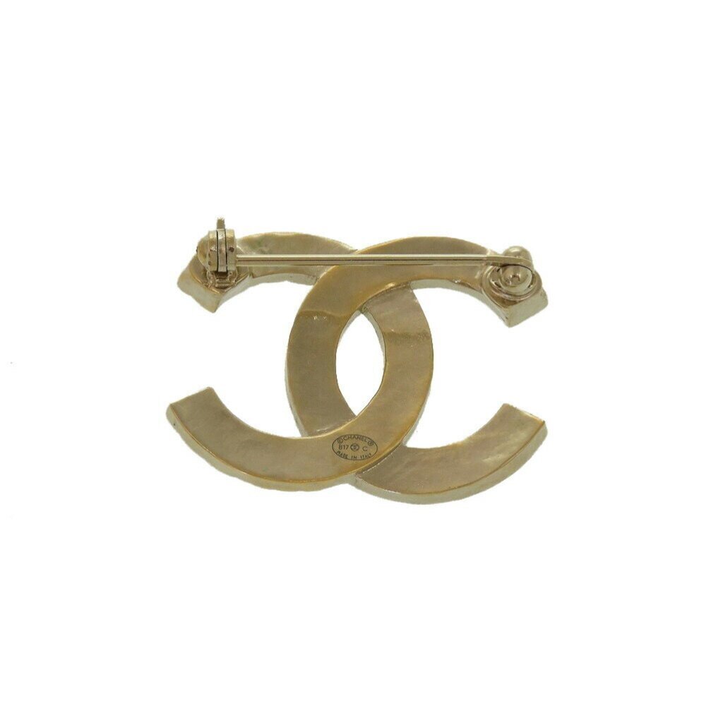CHANEL Authentic Gold Logo Brooch - Picture 3 of 4